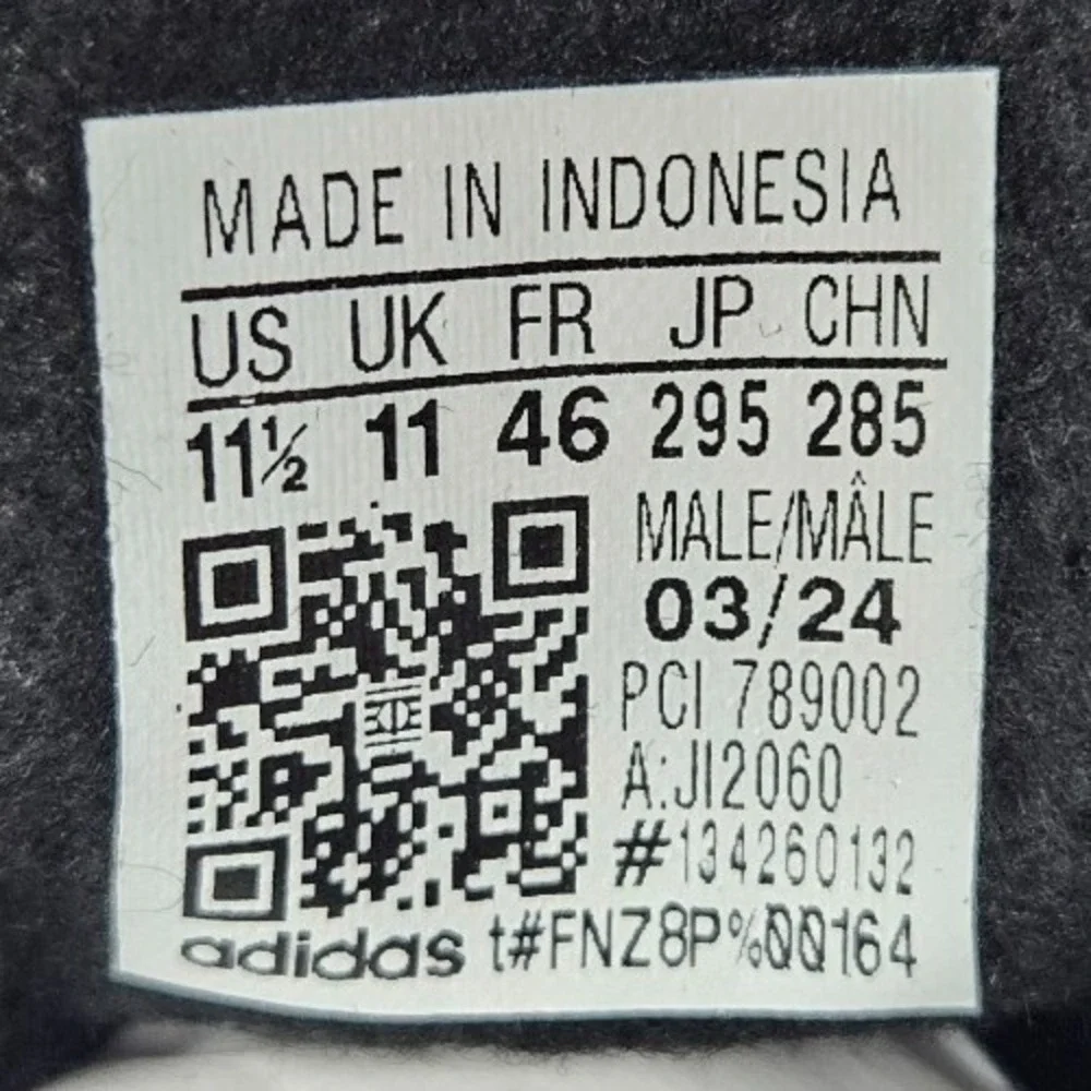 Adidas‎ Gazelle Indoor Casual Sneakers JI2060 Core Black White Gum Men Size 11.5